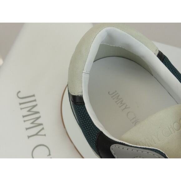 JIMMY CHOO LANDON GREEN GRAY SUEDE BLACK LEATHER PLATFORM SNEAKERS 44 11 - Picture 10 of 15